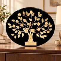 Personalized Anniversary Family Tree on Black Plaque